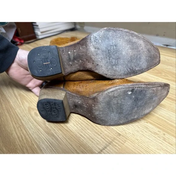 Circle G Brown Leather Embroidered Western Cowboy Boots Women's Size 10M - Picture 9 of 9